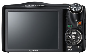 Foto der Rückseite der FinePix F800EXR von Fujifilm