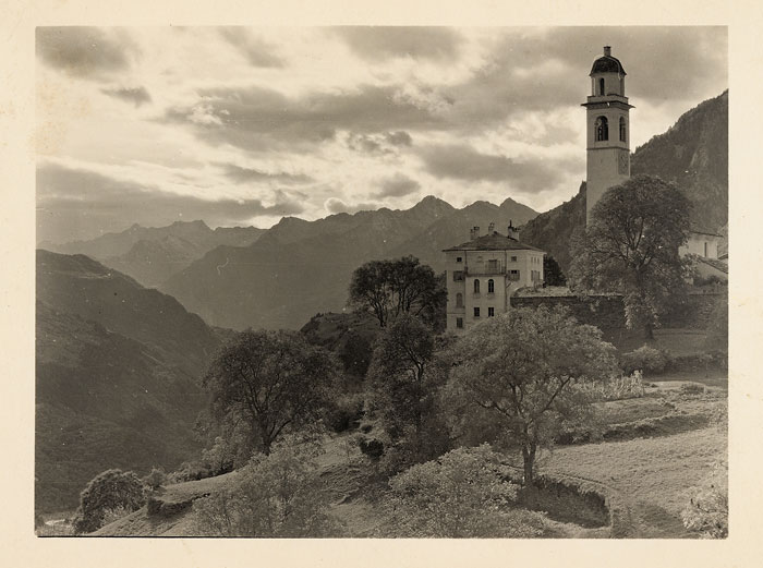 Foto Andrea Garbald, Soglio, 1905, Originalabzug, 9,7 x 12,8 cm