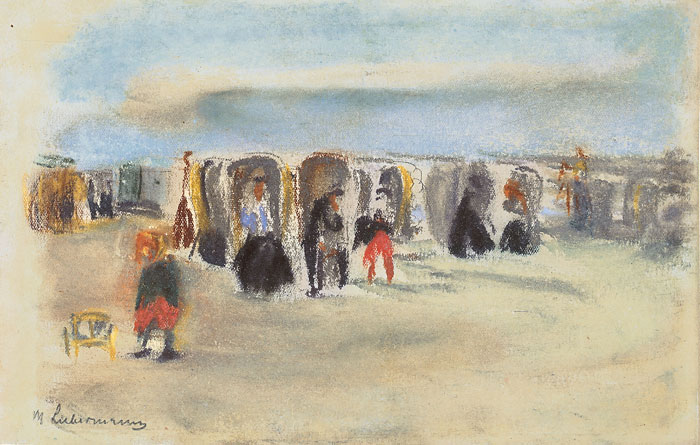 Max Liebermann, Strandszene in Nordwijk, 1908, Pastell