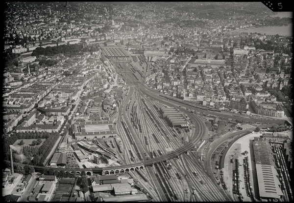 Foto Gleisanlagen des Hauptbahnhofs Zürich, 1947