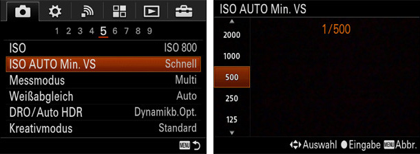 Sony Alpha 7R II: Konfiguration ISO-Automatik