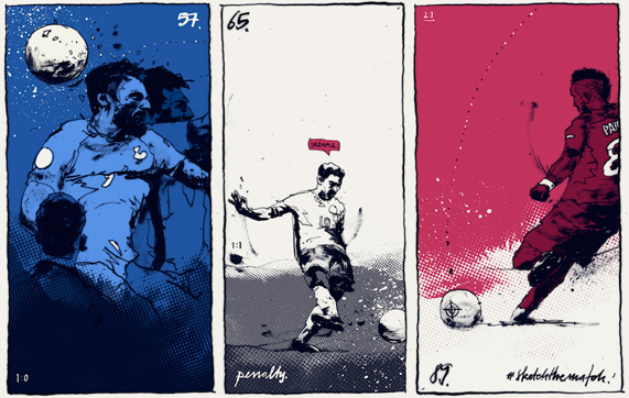 Simon Prades: Illustration zur Fußball EM 2016
