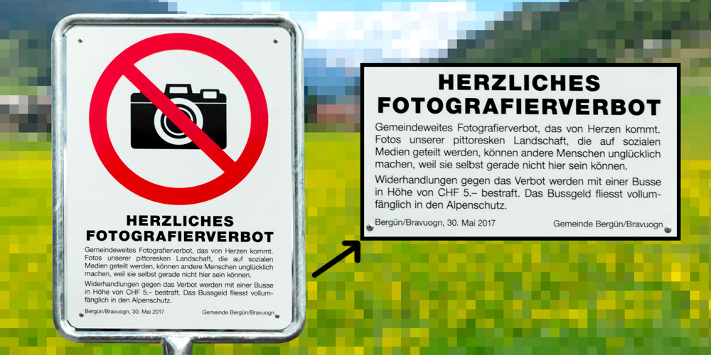 PR-Aktion: Schweizer Bergdorf Bergün erlässt gemeindeweites Fotoverbot