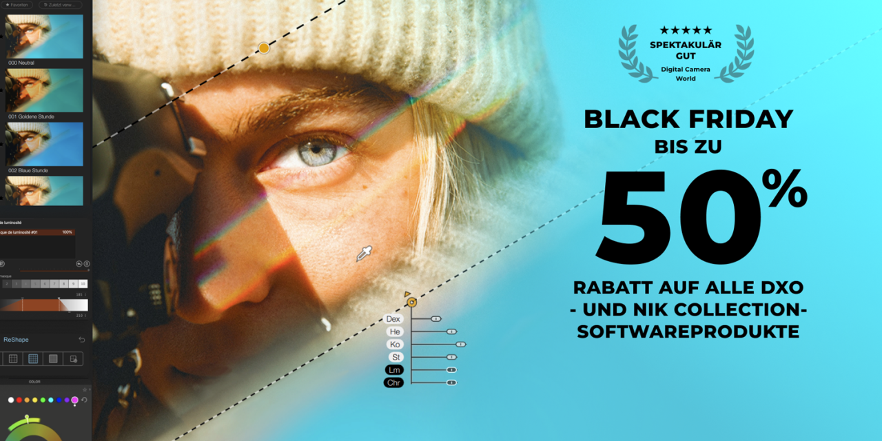 DxO Black Friday 2023: Bis zu 50 % auf PhotoLab 7, PureRaw, Filmpack und weitere Software